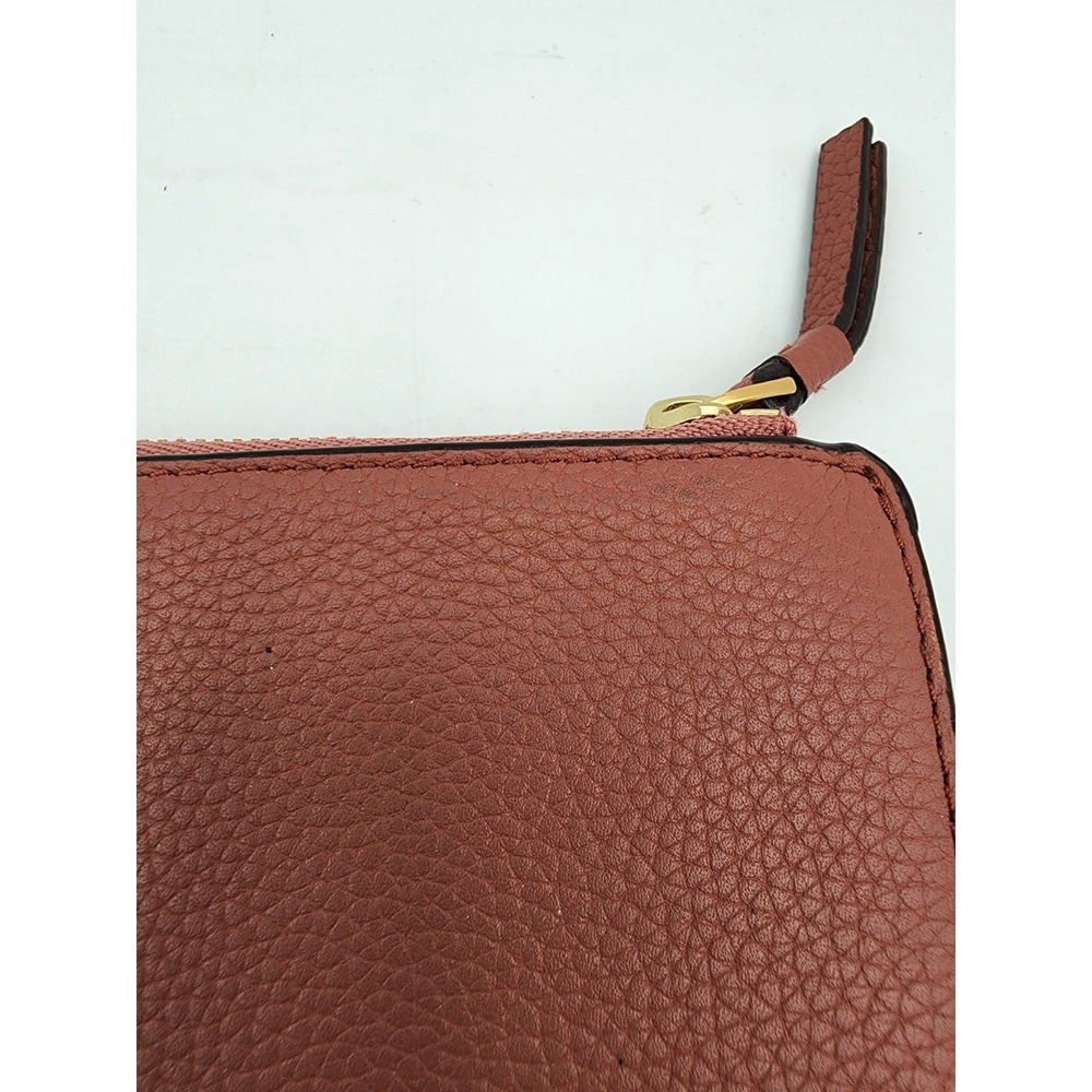 Tory Burch McGraw Mini Bifold Pebbled Leather Wallet Rosewood - Picture 5 of 14